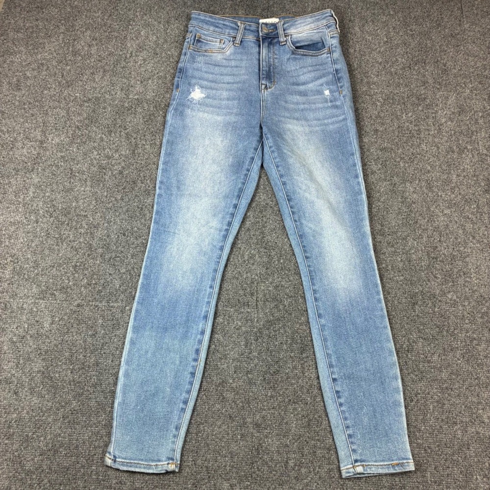 Cello Womens High Rise Skinny Distressed Light Wash Jeans Women's Size 5 26x26